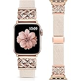 Minyee Magnetic Stretchy Band Compatible with Apple Watch Bands 38/40/41/42/44/45/46/49mm Women Men, Celtic Knot Soft Elastic Nylon Fabric Strap for iWatch Series 11 10 9 8 7 6 5 4 SE/Ultra 3 2 1