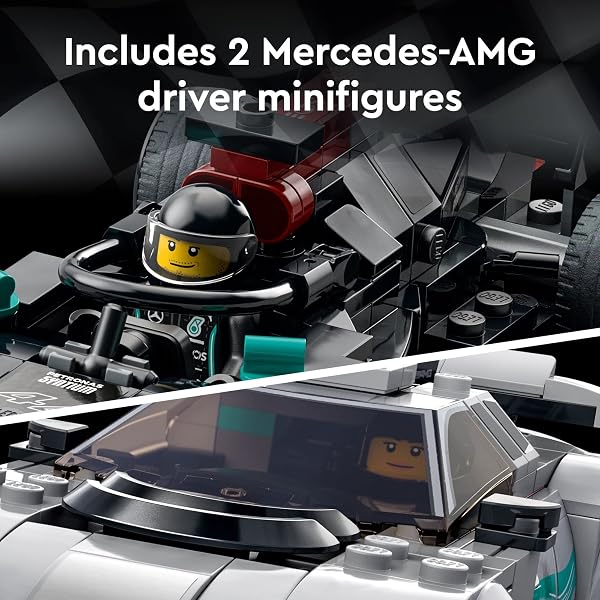 LEGO SPEED CHAMPIONS MERCEDES-AMG F1 W12 E, PERFORMANCE & PROJECT ONE TOY CAR SET, MERCEDES MODEL CAR BUILDING KIT, COLLECTIBLE RACE CAR TOY, GREAT CAR GIFT FOR KIDS AND TEENS, 76909