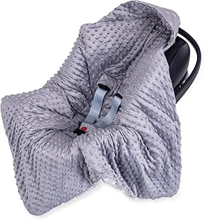 Einschlagdecke Babyschale Kinderwagen 90x90cm - universal baby Decke z. B. für Maxi Cosi Buggy Autositz Babydecke aus Minky Öko-Tex