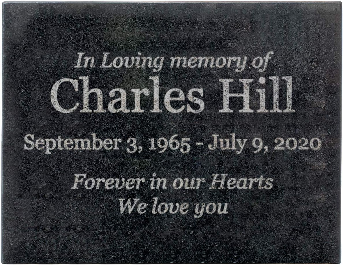Hardscaping Materials - Customized In Loving Memory Black Granite Memorial or Sympathy Gift. Offered in a Variety of Sizes to Meet your Needs and Budget (8.5 x 11 x .4