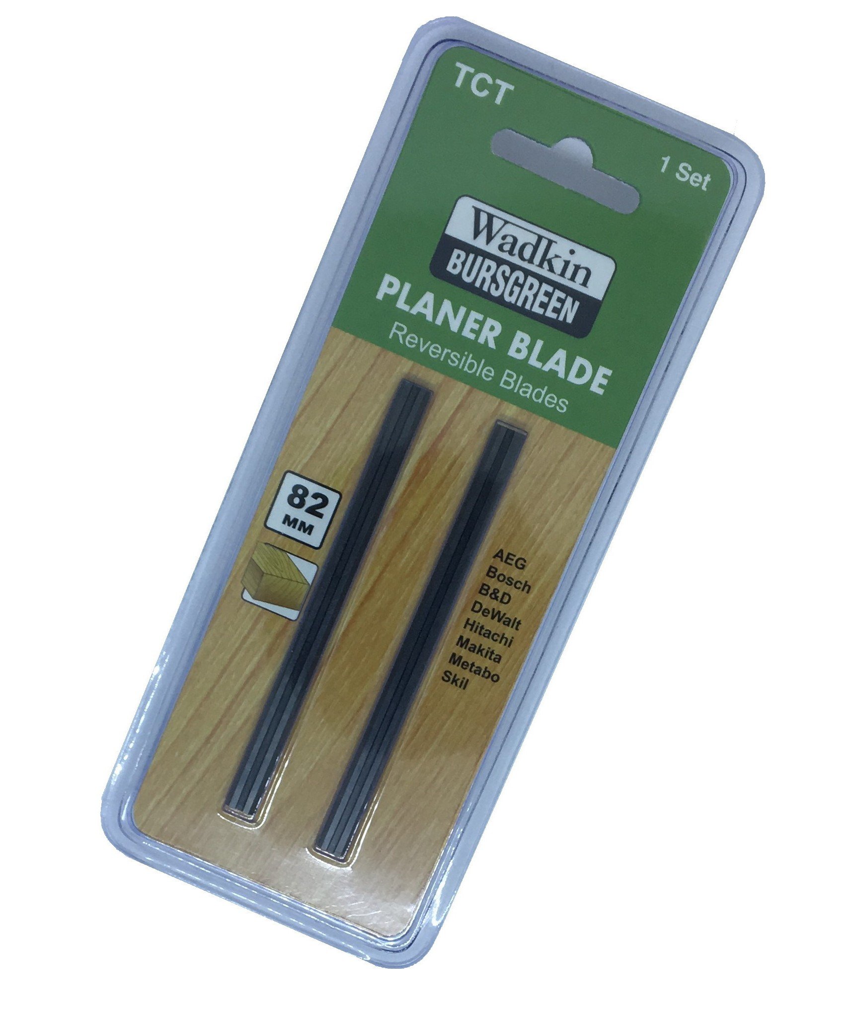 Wadkin Bursgreen 82mm TCT Planer Blades (pair) - Suitable replacement for Makita, Black & Decker, Draper, Hitachi, Nutool, Ryobi., DeWalt
