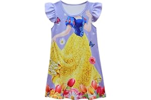 AOVCLKID Little Girls Princess Costume Girls Casual Cartoon Printed Dress