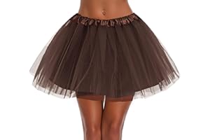 v28 Women's, Teen, Adult Classic Elastic 3, 4, 5 Layered Tulle Tutu Skirt (One Si.