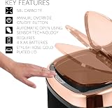 Tower T80904RB Kitchen Bin with Sensor Lid 58 L Rose Gold Black view 4