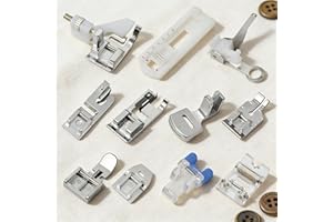 11 Pieces Sewing Machine Presser Foot Set, Multi-Purpose Presser Feet Kit for Low Shank Sewing Machines, General Purpose Acce