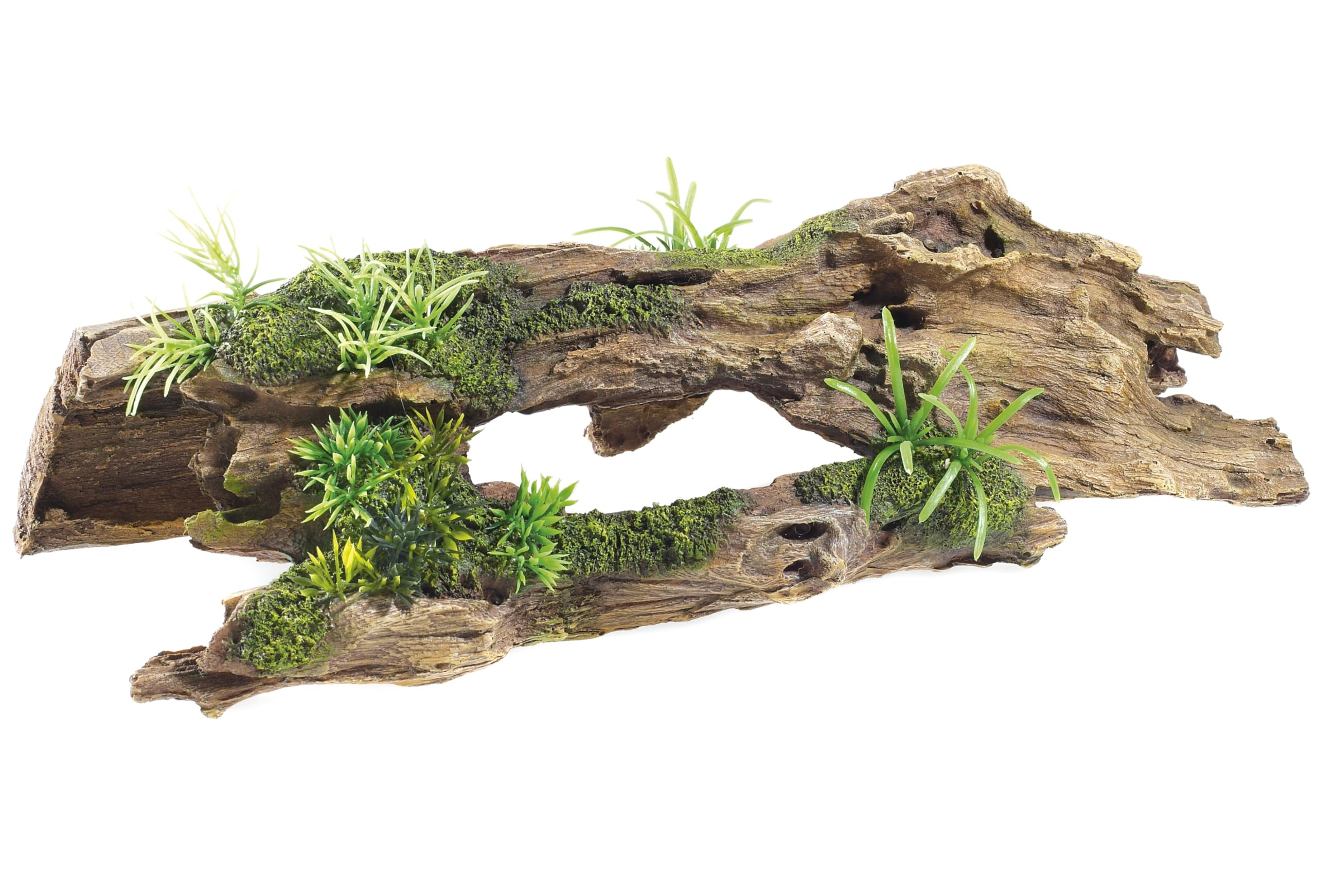 CLASSIC Driftwood Delights Driftwood & Plants Aquarium Ornament 370 x 175 x 105 mm | Hand-Painted Resin Decoration for Freshwater Fish Tanks & Aquascapes — image 1