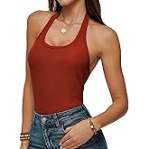 BESTPOEM Women's Summer Halter Tank Tops 2026 Going Out Y2K Slim Fitted Spring Sleeveless Backless Shirts