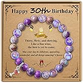 Sereney Birthday Gifts for Women, Beaded Bracelets as 30 50 60 70 Year Old Birthday Gift, Adjustable Stone Stretch Bracelet as Happy Birthdays Gifts for Daughter Mom Grandma Sister Wife Girlfriend