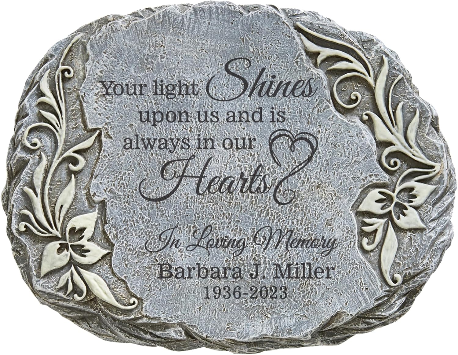 Hardscaping Materials - Let's Make Memories Personalized Memorial Stepping Stone - Sympathy Garden Marker - Durable Cast Resin - Customized Condolences - Glow in The Dark Garden Stone - 10 1/2