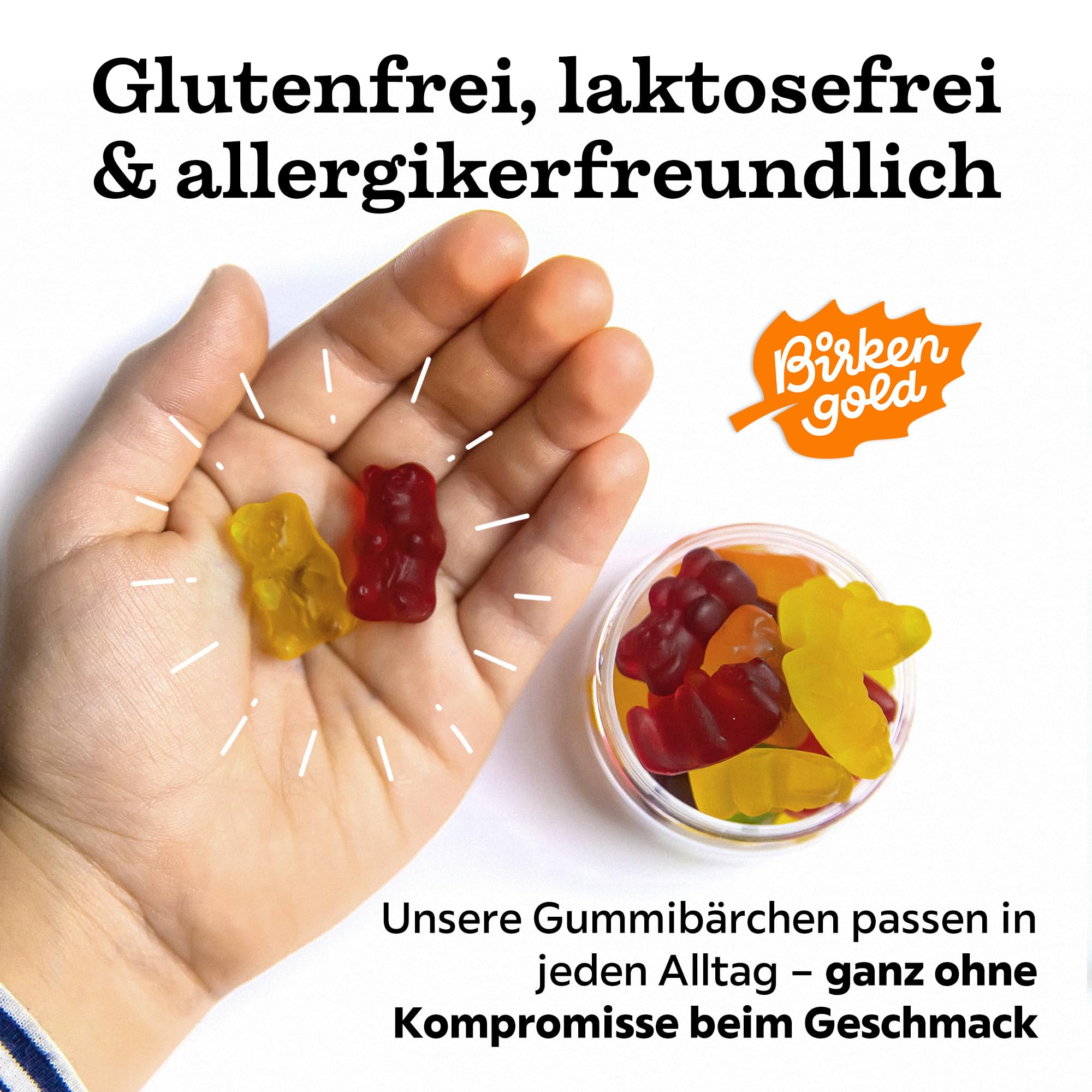 Birkengold zuckerfreie Gummibärchen | 10x50g | vegan | ohne Gelatine | mit Maltit & Xylit gesüßt | Weingummi zuckerfrei | natürliche Inhaltsstoffe | zuckerfreie Süßigkeit ideal für Kinder 3