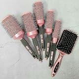 Head Jog 80 Pink 60mm Ceramic Radial Hair Brush Nylon Bristle Blow Dry Styling view 8