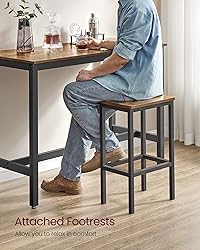 VASAGLE Bar Table Set, with 2 Bar Stools, Dining