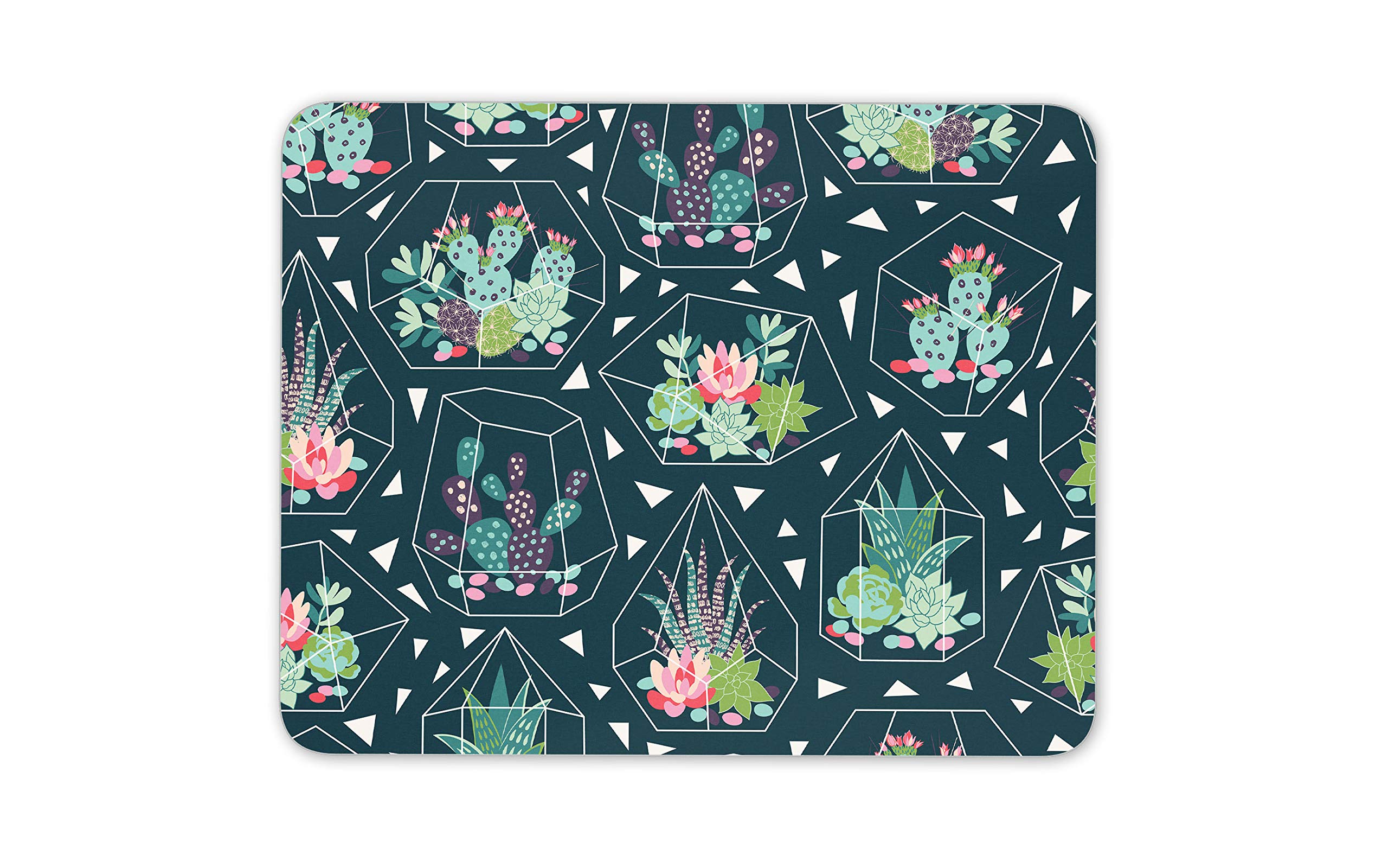 Destination Vinyl Ltd Cacti Cactus In Terrarium Pots Mouse Mat Pad - Fun Computer #14449