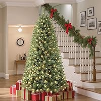 SHareconn 7ft Prelit Premium Artificial Classic Spruce Christmas Tree, 300 Warm White & Color LED Changing Lights, 1020 Branc