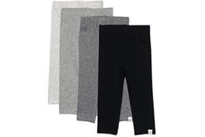 HonestBaby Multipack Leggings Skinny, Flare and Cargo Pants Organic Cotton for Infant Baby Girls, Toddlers, Little Kids