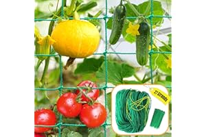 BLIPHANT Trellis Netting, Garden Trellis Netting for Climbing Plants, 16.5x6.6Ft Plant Netting for Cucumber, Tomato, 27 Strands Nylon & 4x4 Inch Mesh, Grow Net for Vines, Fruits, Vegetables, Grapes, Beans,Peas