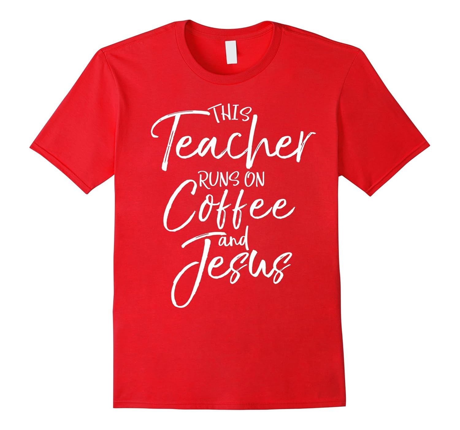 This Teacher Runs on Coffee and Jesus Bold Christian Shirt-ANZ
