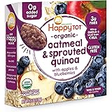 Happy Tot Organics Super Morning Oatmeal Bowl, Oatmeal & Sprouted Quinoa Apples and Blueberries, 4.5 Ounce Pouch (Pack of 8)