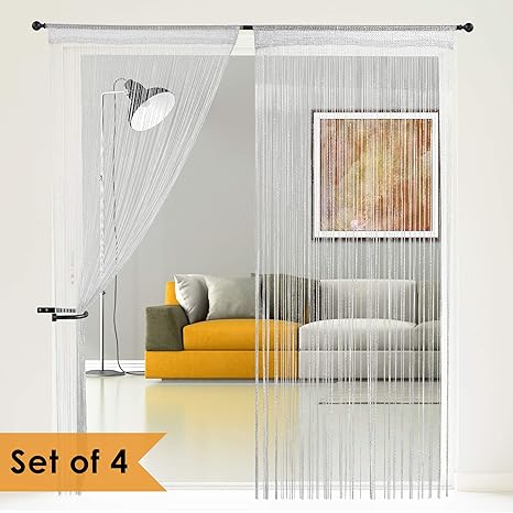 European White Beads Decor String Door Curtain Window Room Divider