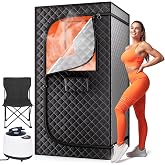 yamxun Portable Steam Sauna Box for Home: Full Size Sauna Tent for Personal Spa - Fast Heating Sauna Box with 3L Steamer, Fol