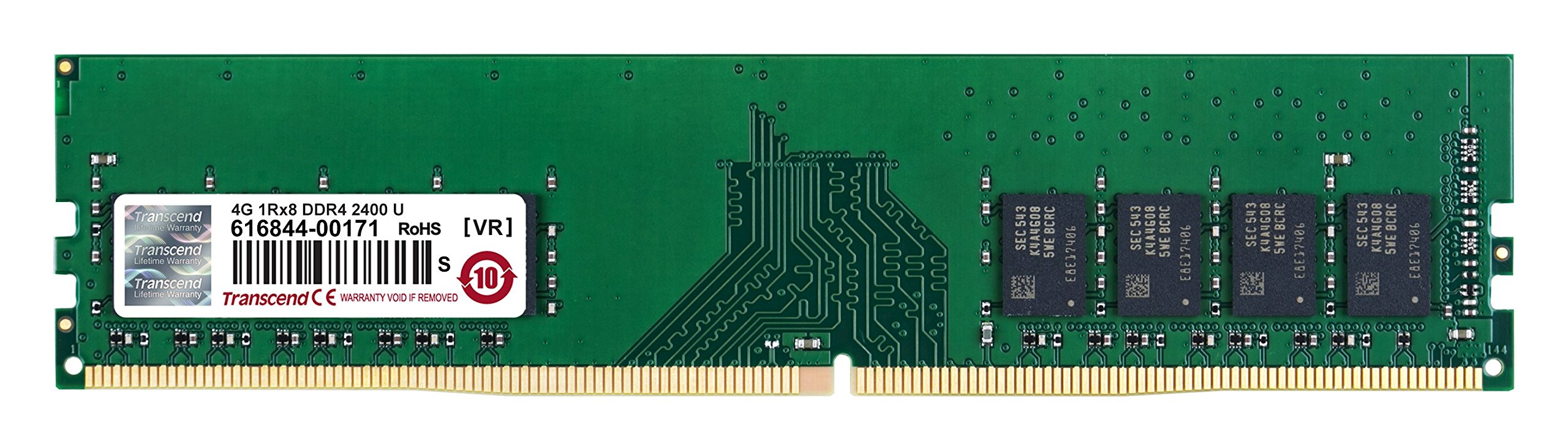 Transcend 4 GB DDR4 2400 Mhz U-DIMM 1Rx8 512Mx8 CL17 1.2 V