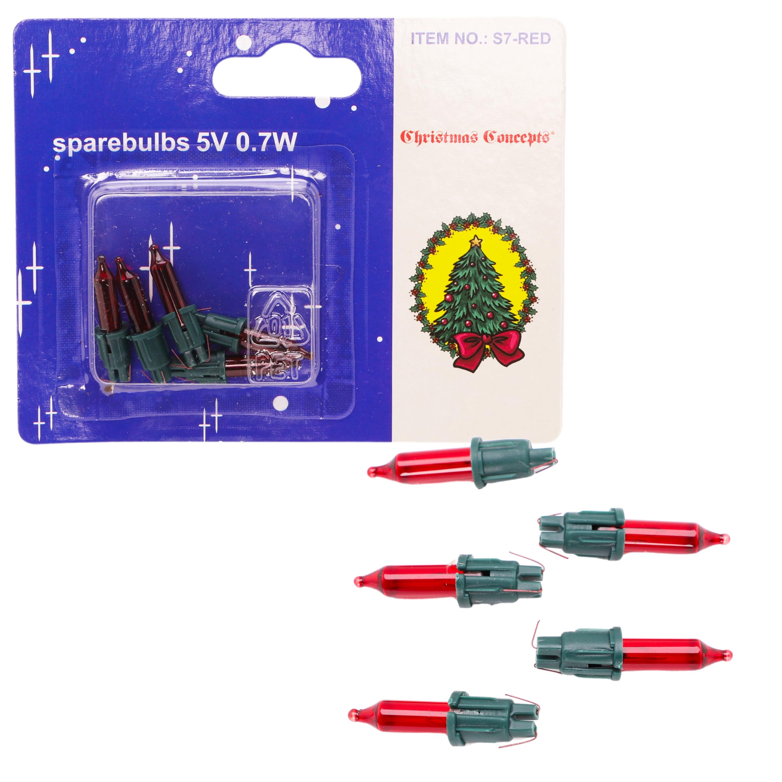 Pack of 5 Push in Red Fairy Spare Bulbs 5v 0.7w 0.14a (S7)