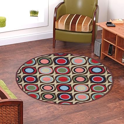 Status Taba Round Nylon Rug - 30x30, Multicolour