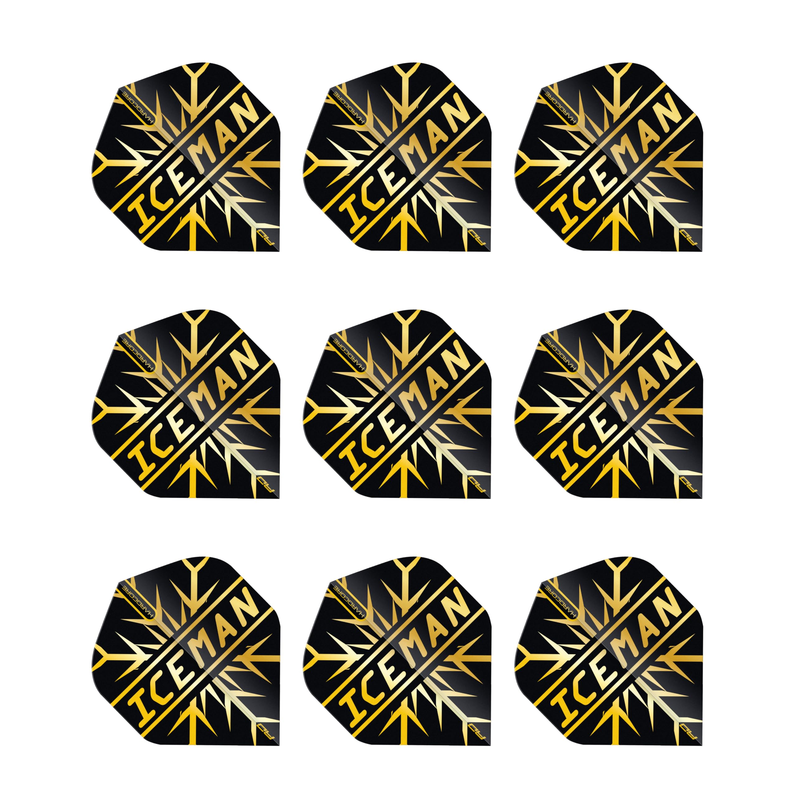 RED DRAGON Gerwyn Price Hardcore Premium Gold Snowflake Dart Flights - 3 Sets Per Pack (9 Dart Flights in total) โ image 1