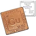 MINT STATE GOLD 1 Pound Copper Cube Bullion Paperweight with Element Design | 99.9% Pure Solid Copper with Certificate of Authenticity