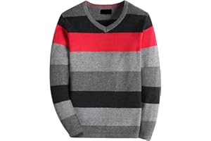 BASADINA Boys' Long Sleeve Sweater Pullover 100% Cotton Multicolor Stripe Sweaters