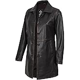 Blingsoul Leather Car Coats for Womens - Black Brown Real Long Leather Jacket Women