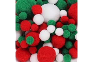 PATIKIL Fuzzy Pom Poms Balls, 120 Pcs Assorted Sizes Mini PomPoms for Crafts Jewelry Making Accessories Clothing for Arts DIY