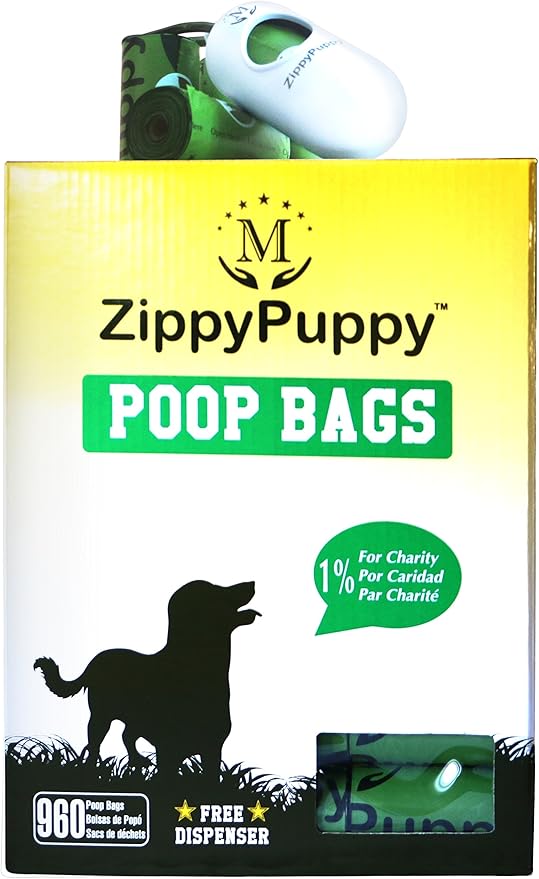 960 Biodegradable Dog Poop Bags with a Stylish Universal Dispenser (5.