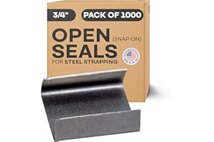 IDL Packaging Open (Snap-On) Seals for 3/4" Strap Width Steel Strapping (Pack of 1000) - Superior Holding Power - Sturdy Metal Clips for Securing Heavy Packaging and Pallet Banding
