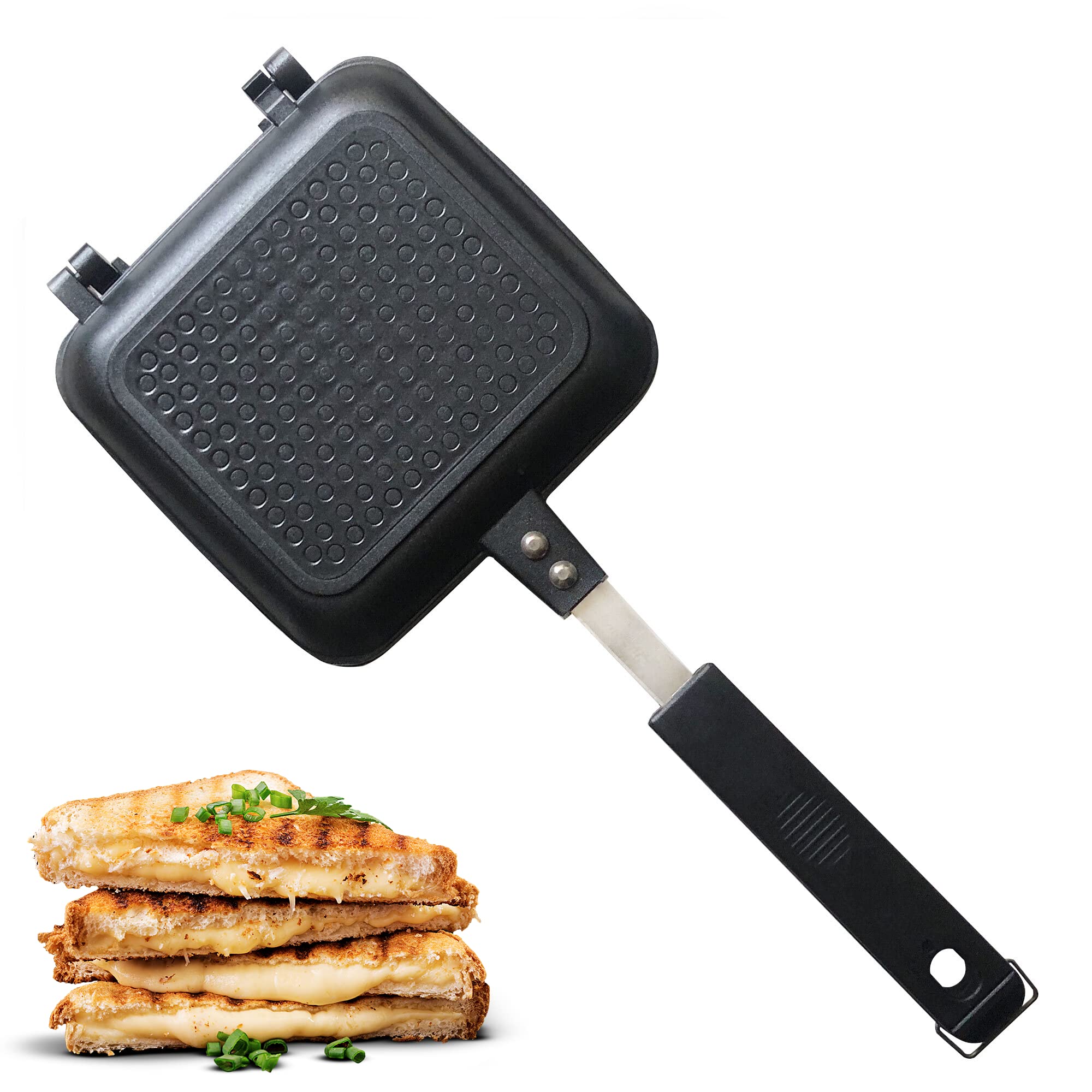 Toasted Sandwich Maker - Panini Press or Grilled Cheese Maker - Stove Top Toastie Non-Stick Ideal for Indoors and Outdoors by Jean Patrique
