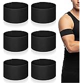6PCS Black Arm Bands Mourning, Nylon Football Arm Bands, Adjustable Elastic for Soccer Basketball Funeral Mourning (Black)