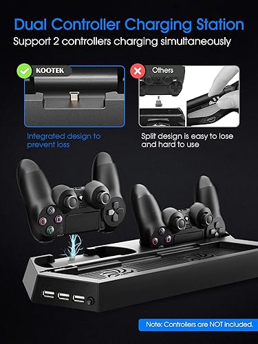 Kootek Vertical Stand with Cooling Fan for PS4 Slim/Regular
