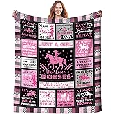 Horse Blanket Equestrian Gifts for Girls Women,Horses Plush Stuff Western Horses Throw Blankets,Horse Lovers Gift for Kids Teenage Girls 50"X40"
