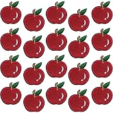 20Pcs Red Apple Iron on Patches Premium Quality Kids Children Baby Embroidered Applique for Clothes Jackets Jeans Backpacks