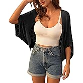 GRACE KARIN Womens Crochet Summer Cardigan Shrug 2025 Lightweight Open Front Hollow-out Batwing Cardigan Sweater Outwear