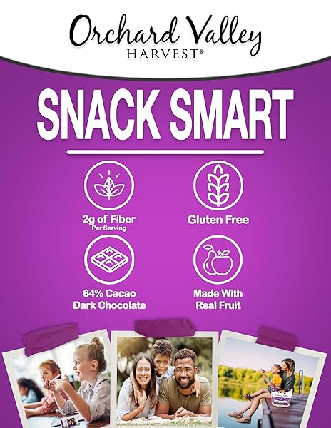 ORCHARD VALLEY HARVEST DARK CHOCOLATE BERRY MIX, 1OZ SNACK PACKS 15 COUNT – WALNUTS, SWEETENED CRANBERRIES, DARK CHOCOLATE CHERRIES, BLUEBERRIES, GLUTEN-FREE, 2G FIBER, CHOCOLATE COVERED BERRIES