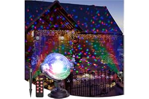 Vanthylit Christmas Projector Lights Outdoor, Multi Function Rotating Falling Snowfall Projector for Xmas Moving Points Christmas Projection Lights for Home Indoor Yard Garden Party