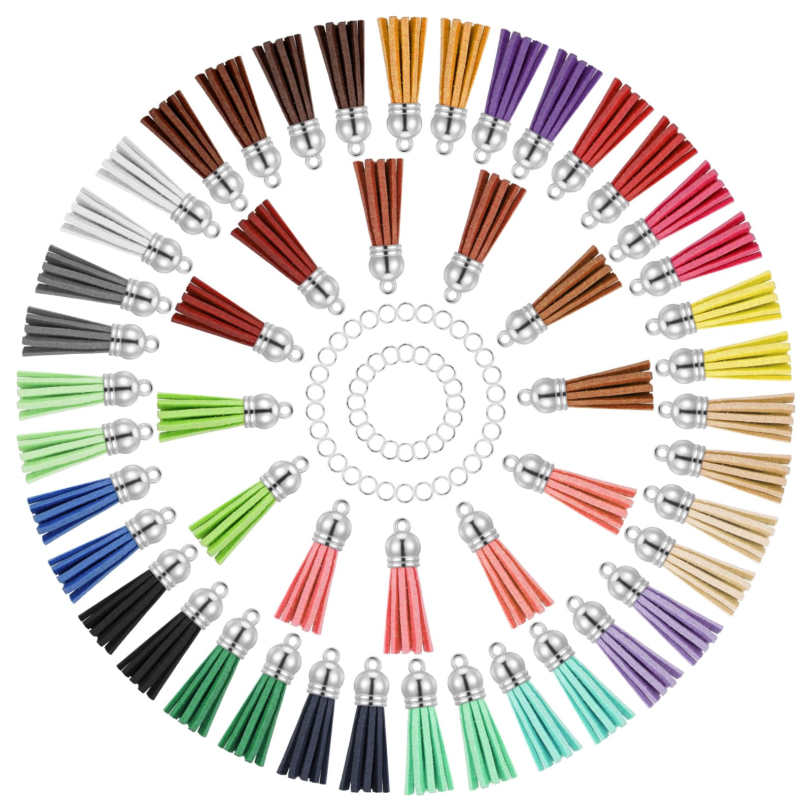 50Pcs Leather Tassels For Keychain Making 25 Colors Artificial Leather Tassel Faux Leather Tassel Bulk Keychain Tassels For Crafts Acrylic Blanks Charms Earrings Bracelets And Jewelry Making