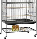 Yaheetech 132cm Large Parrot Bird Cage with Stand Wheels Black view 8