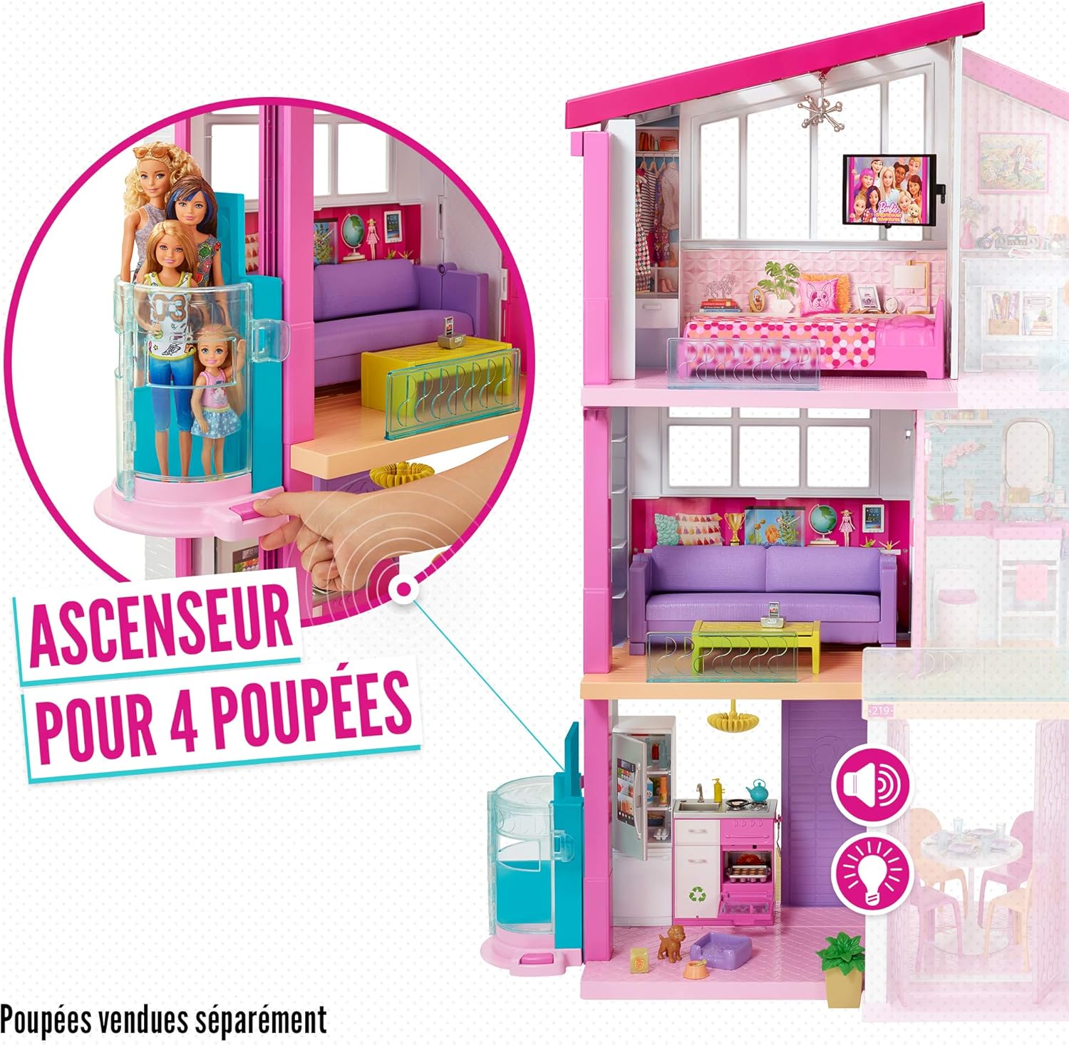 Maison de poupéé barbie avec ascenseur Clearance