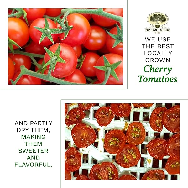 FRANTOI CUTRERA – POMODORINO SEMI SECCO – SEMI-DRIED CHERRY TOMATOES IN EXTRA VIRGIN OLIVE OIL, PRODUCT OF ITALY, 6.7OZ