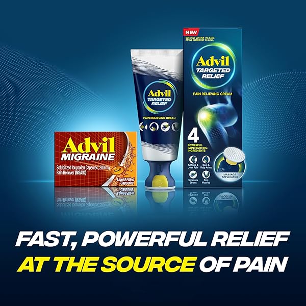 ADVIL MIGRAINE PAIN RELIEVER, SOLUBILIZED IBUPROFEN 200MG, 80 COUNT, LIQUID FILLED CAPSULES, POWERFUL MIGRAINE RELIEF