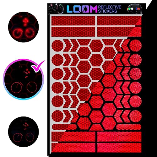 LOOM Reflective Stickers | 67pc Prismatic Red | Reflective Stickers for ...