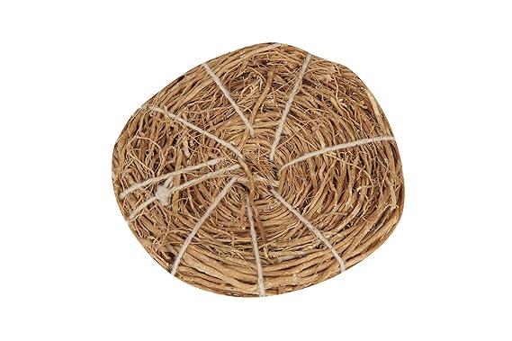 QZON - Herbal Vetiver (Khus Khus) Bath Scrub Tied With Cotton Thread Stitched 100% Natural (Pack Of 2 Scrubs)