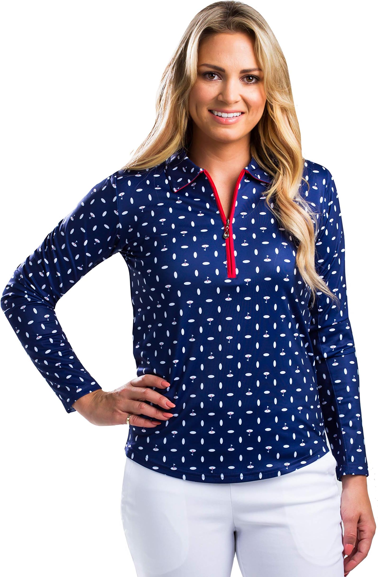SanSoleil Women's SolCool UV 50 Long Sleeve Polo